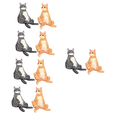 HEMOTON 10 STK Simulation Katzen Ornamente Katze für Kinder sammeltassen Kindergeburtstag künstliches Katzenfigurenspielzeug Kinderspielzeug Modelle kleine Katzenfigur Desktop-Katzendekor von HEMOTON