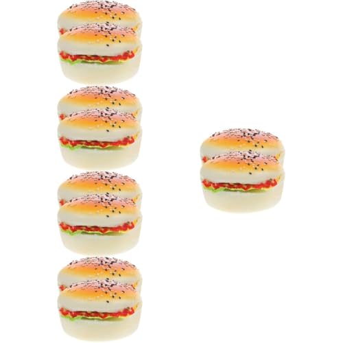 HEMOTON 10 STK Simuliertes Hamburger-Modell Gefälschte Burger Burgerförmige Modelle Japanische Snacks Faux-Burger-Modell Gefälschtes Hamburger-Modell Burger-Modelle Hotdog Pu Lebensmittel von HEMOTON