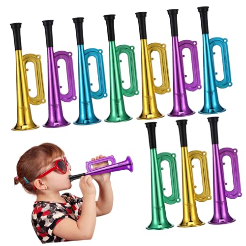 HEMOTON Multifunktionale Kindertrompeten Aus Kunststoff 10 Hörner Laut Für Partys Sportspiele Zufällige Farbe von HEMOTON
