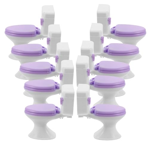 HEMOTON 10 Stück Badezimmer Puppenhaus Zubehör Dekoration Realistisches Mikrospielzeug Für Toilettensitz Layout Landschaft Haus Spielpuppe Spielkommode Mini/Simulation Möbel Miniatur von HEMOTON
