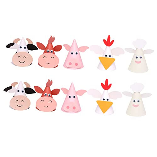 HEMOTON 10 Stück Geburtstagshut Diy Geburtstag Partyhüte Für Party Hut Diy-cartoon-hut -geburtstagsmütze Geburtstagsmütze Für Kleinkinder Kinderhüte Diy-hüte Papier von HEMOTON
