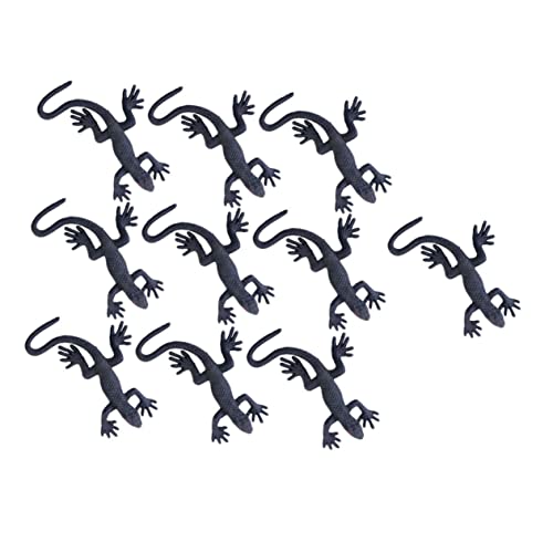 HEMOTON 10 Stück Halloween-Simulation Gecko Klein Pj Schüttgut Klebrige Grau Party Reptilienspielzeug Gefälscht Schnecke Bunt Halloween- Halloween-Gecko Black von HEMOTON
