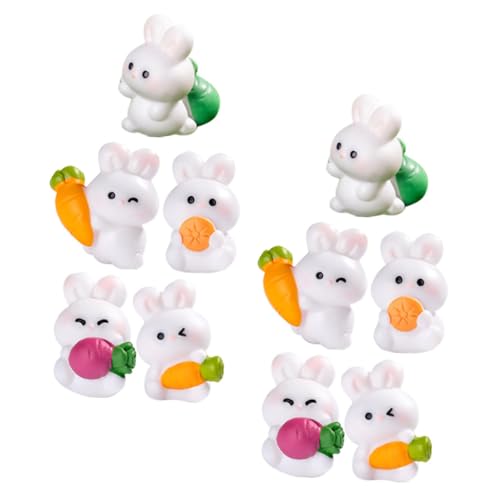 HEMOTON 10 Stück Mini Kaninchen Ornament Düsen Mit Kappe Miniatur Dekoration Mini Griff Mini Enten Modell Enten PTFE Rührer Lenkrollen Miniatur Enten Kinderspielzeug Mini von HEMOTON