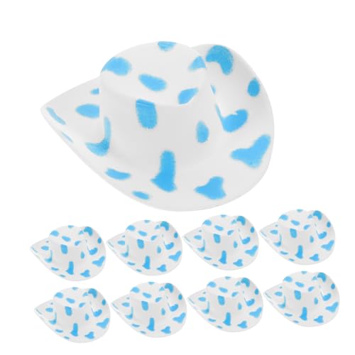 HEMOTON 10 Stück Mini-Miniatur-Hut Cowboyhüte für Kinderhüte Sombrero Kindermütze Mini-Cowboyhüte aus Filz Cowboystiefel Damen Miniaturhut Minihüte zum Basteln Mini-Hüte Plastik von HEMOTON