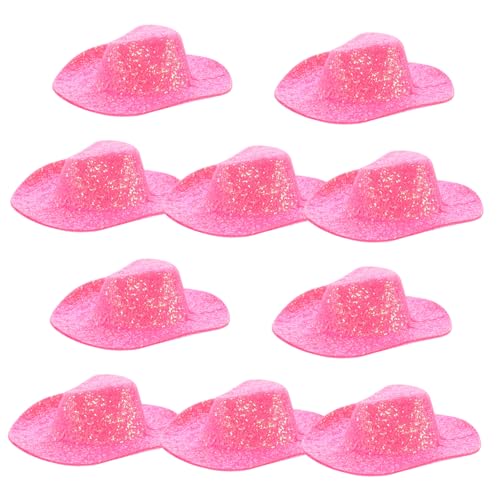 HEMOTON 10 Stück Mini-cowboyhut Miniaturhüte Puppe Ausgestopft Beanie-mütze Mini-hüte Kleinkind Mütze Haustier Cowgirl-Hut Babymützen Weißer Cowgirlhut Cowgirlhüte Frauen Kindermütze Stoff von HEMOTON