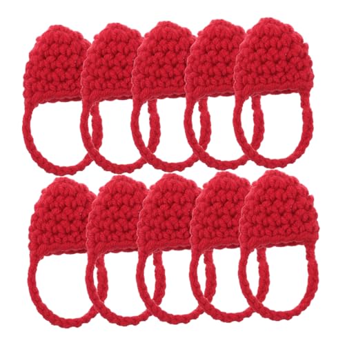HEMOTON 10er-Pack Miniatur-puppenhandtaschen Handgefertigte Häkel-tragetaschen Entzückende Stricktaschen Für Puppen Bastelsets von HEMOTON