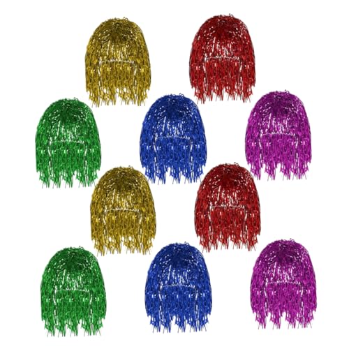 HEMOTON 10 Stück Teiliges Bunte Partyperücken aus Kunststoff Schimmernde Cosplay Haarschmuck Charmante Fake Haare für Halloween Kostümfeste Karneval und Maskerade HEMOTON 10 Stück Teiliges Bunte Partyperücken aus Kunststoff Schimmernde Cosplay Haarschmuck Charmante Fake Haare für Halloween Kostümfeste Karneval und Maskerade von HEMOTON