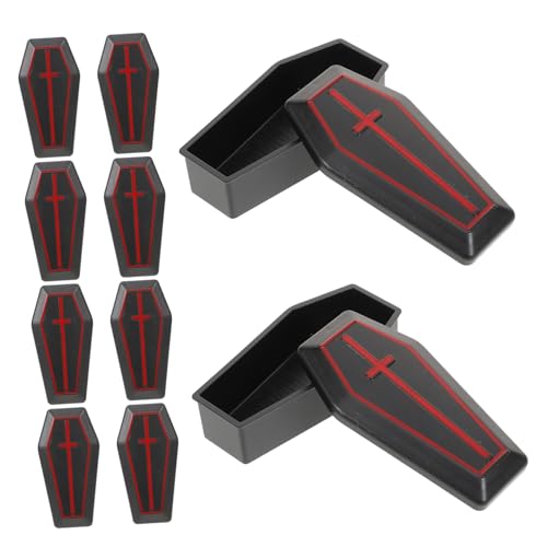 HEMOTON 10 Stück Teiliges Mini Sargboxen mit Deckel Realistische Halloween Deko für Partys und Streiche aus Stabilem für Geschenktüten und Dekoration von HEMOTON