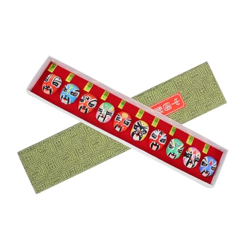 HEMOTON 10 Stück Teiliges Miniatur Peking Oper Masken aus Farbenfrohe Handgefertigte Dekorationen für Schreibtisch und Wohnzimmer Kulturelle Kunstfiguren mit Detaillierter Handwerkskunst von HEMOTON