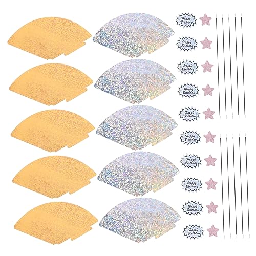 HEMOTON 10 Stück Teiliges Partyhüte Cone Birthday Party Hats Gold und Silber Dekorative Geburtstagskegel für Erwachsene Farbenfrohe Party Supplies für Familienfeiern und Cosplay von HEMOTON