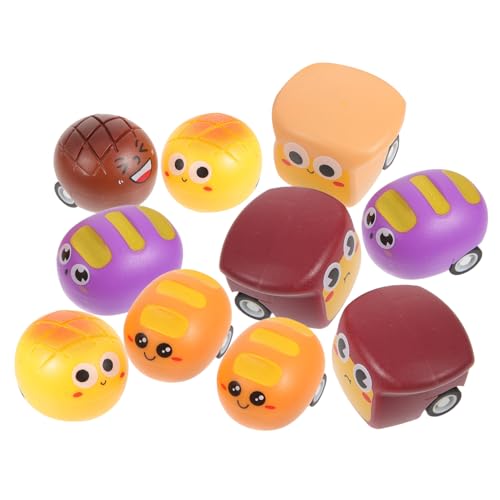 HEMOTON 10 Stück Teiliges Pull Back Auto für Kleinkinder Realistische Brotform Farbenfrohe Friktionsautos mit Glatter Oberfläche Sicher für Jungen und Mädchen zur Spielerischen von HEMOTON