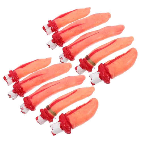 HEMOTON 10 Stück Teiliges Realistisch Aussehender Halloween Deko Falsche Finger Tricky Toy für Spukhaus und Party Horror Requisiten Wiederverwendbar und Sicher Zufällige von HEMOTON