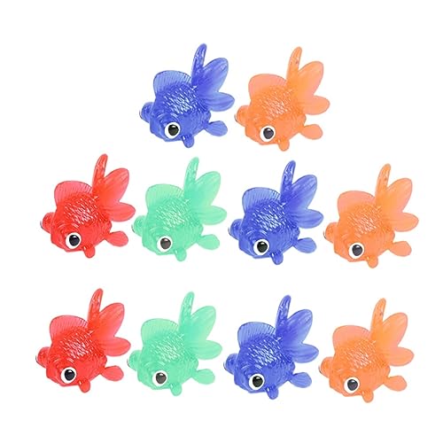 HEMOTON 10 Stück Goldfisch Spielzeug für Kinder Badespielzeug aus Weichem Kunststoff Realistische Fischtank Dekoration Fördert und Vorstellungskraft Cartoon Tiere für Badezimmer von HEMOTON