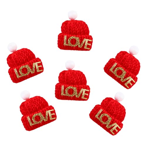HEMOTON 10 Stück Weihnachtsfingerkappe Mini-Hüte DIY-Accessoires Gefälligkeiten für Weihnachtsfeiern weihnachtsspielzeug Weihnachts basteln Fingerspielzeug Weihnachtsfingerhüte Garn von HEMOTON