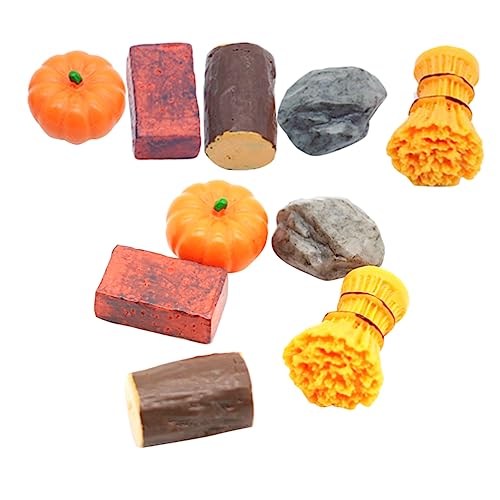 HEMOTON 10 Stücke Harz Miniatur Kürbis Figurine Halloween Miniaturen Garten Miniatur Szene Zubehör Landschaft Modell von HEMOTON