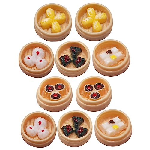 HEMOTON 10 Stücke Harz Puppenhaus Dim Sum Fast Food Figur Puppe Häuser Mini Lebensmittel Prop von HEMOTON