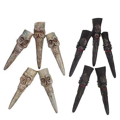 HEMOTON 10 Teiliges Hexennagel Set Vampir Fingerkrallen Vampir Kleidung Halloween Cosplay Nägel Künstliche Geister Kostümpuppen Halloween Kostümfinger Fingernagelabdeckungen von HEMOTON