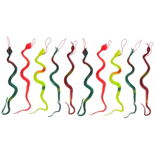 HEMOTON 10 Teiliges Set Weiches Gummischlange Ungiftig und Geruchlos Realistische Simulation für Pädagogisch und Dekorativ für Partys Aprilscherz und Halloween von HEMOTON