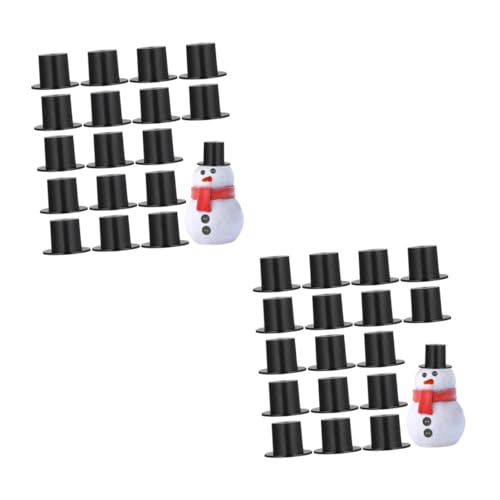 HEMOTON 100 Stck Mini Hüte aus Robustem Dekorative Kleine Partyhüte für Puppen Vielseitig Einsetzbar als Weihnachts und Festtagsdeko Schwarze Mini für DIY Bastelbedarf von HEMOTON