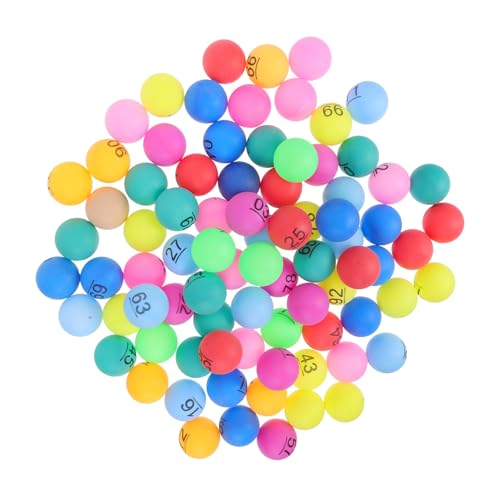 HEMOTON 100 Stück Bunte Nummerierte Bingo Kugeln Plastikkugeln für Party Dekorationen und Spiele im und Außenbereich von HEMOTON