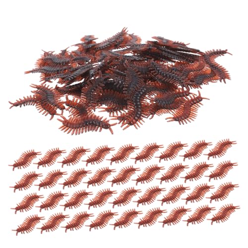 HEMOTON 100 Stück Kniffliges sankastenspielsachen replikas Geschenkidee Plastikspielzeug replicas spielzeuge gefälschtes Tausendfüßlermodell Tausendfüßler Brown von HEMOTON