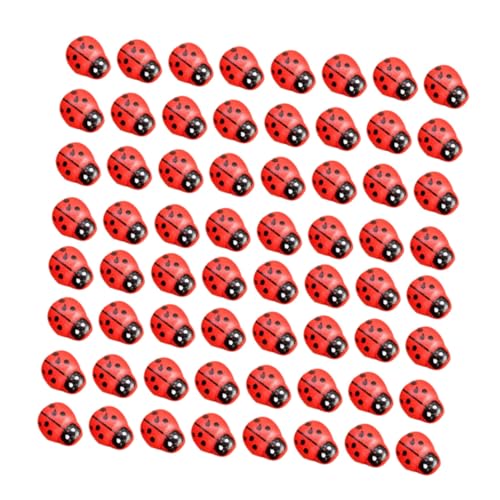 HEMOTON 100 Stück Mikro - landschaftsverzierung Mini - marienkäfer Miniatur Marienkäfer Für Den Garten Micro Landscape Decor Marienkäfer - Ornament Marienkäfer - Statue Hölzern Rot von HEMOTON