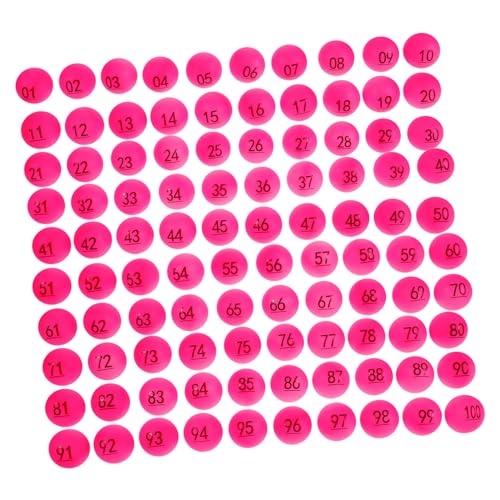 HEMOTON 100 Stück Nummerierte Kunststoff Raffle Bälle Kleine Pingpong Bälle mit Klarer Nummerierung Wiederverwendbar für Bingo Partyspiele und Interaktive Events von HEMOTON