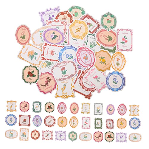 HEMOTON 100 Stück Pflanzen Kritzel Aufkleber Blumen Aufkleber Laptop Aufkleber Fotoalbum Scrapbook Aufkleber Für Erwachsene Cartoon Aufkleber Scrapbooking Retro Wasserfeste von HEMOTON