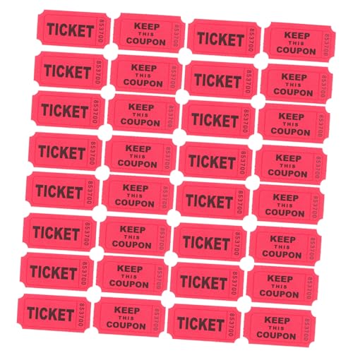 HEMOTON 100 Stück Raffle Lose aus Rote Mehrzweck Lose für Verlosungen Veranstaltungen Partys und Gewinnspiele Einsetzbar für Schule und Feste von HEMOTON