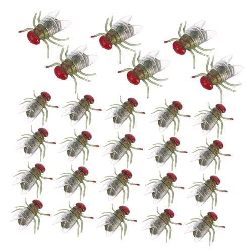 HEMOTON 100 Stück Realistische Kunststoff Insekten Fliegen Nachbildung für Halloween Party Scherzartikel Wiederverwendbar Unzerbrechlich Für Gruselige Dekorationen und Spaß von HEMOTON