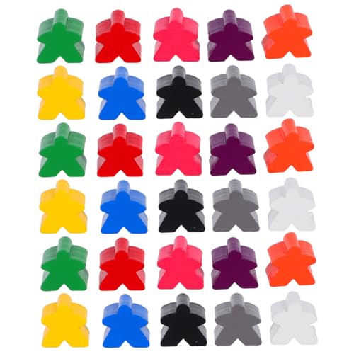 HEMOTON 100 Stück Zählfiguren Für Brettspiele Minifiguren Spielmarken Für Das Klassenzimmer Zähl Marken Spielmarken Zum Sortieren Mehrfarbige Holzmarken Brettspiel Meeples von HEMOTON