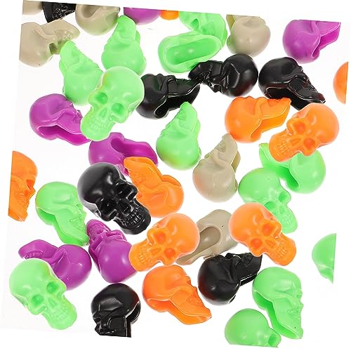 HEMOTON 100St Halloween-Totenkopfdekoration Skelett Halloween-Streich-Requisite Masken Geist halloween halloween toys gruselige Schädelrequisiten Halloween-Schädelmodell Plastik von HEMOTON