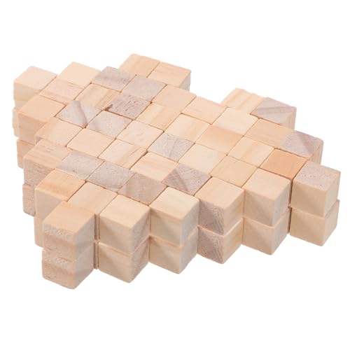 HEMOTON 100st Quadratische Holzwürfel Quadratische Holzblöcke Unfertige Holzwürfel Holzblock Würfelblöcke Kleine Blöcke Bausteine Unfertige Holzblöcke Kleiner Block Kiefernholz von HEMOTON