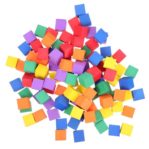 HEMOTON 102 Stück Teiliges Geometrisches Würfel Bauspielzeug aus Farbigem Eva Pädagogisches Lernspielzeug für Fördert Mathematikverständnis und Geometrische Formen Sicher und Geruchsfrei von HEMOTON