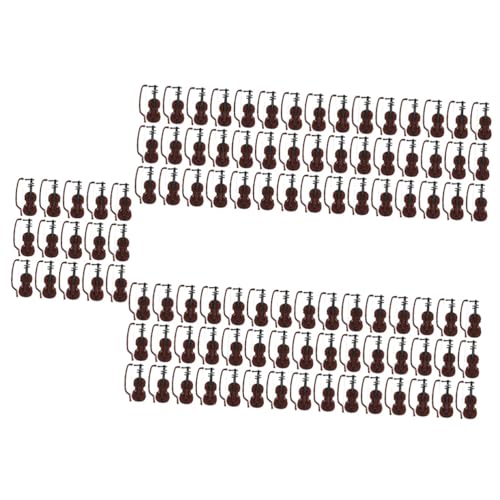 HEMOTON 105 Sätze Mini-Geige Musikinstrumente Musical Instruments Weihnachtsgeburtstagsgeschenke winzige Instrumente Modelle Ornament Mini-Violine-Dekore Violine Handwerk Holzmaserung rot von HEMOTON