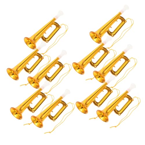 HEMOTON 10St Konzert Trompete Musik Fußball-Fans Horn Jazz-Trompete Mandala-Trompete Musical Instruments Spielzeug Hornbläser interessante Spielsachen Kindertrompete Abs Golden von HEMOTON