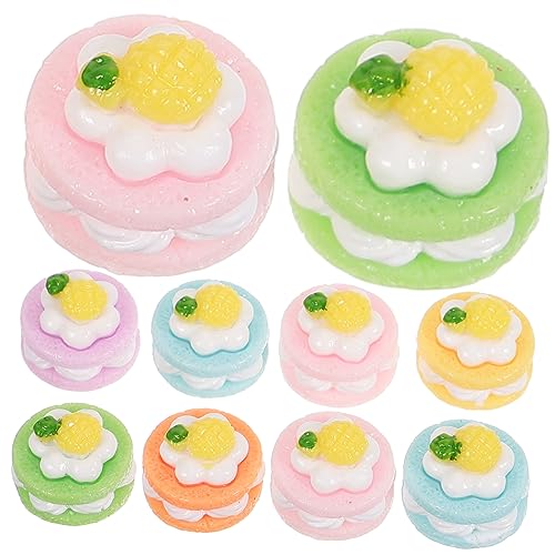 HEMOTON 10 Stück Realistische Macaron-Kuchen Künstliche Lebensmittel Spielzeug Rollenspiel Spielzeug Für Jungen Und Mädchen Miniatur Dessert Shop Dekorationen von HEMOTON