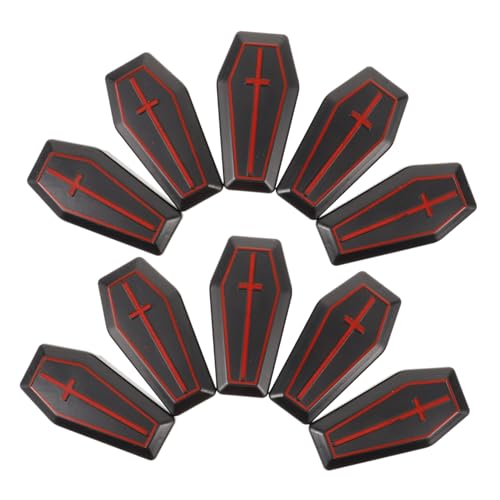 HEMOTON 10St Spielzeugsarg lustige halloween dekoration Kleine Särge Süßigkeitenbehälter Bausatz Figur Simulation Sarg gefälschtes Sargmodell Halloween-Sarg-Stütze Plastik Black von HEMOTON