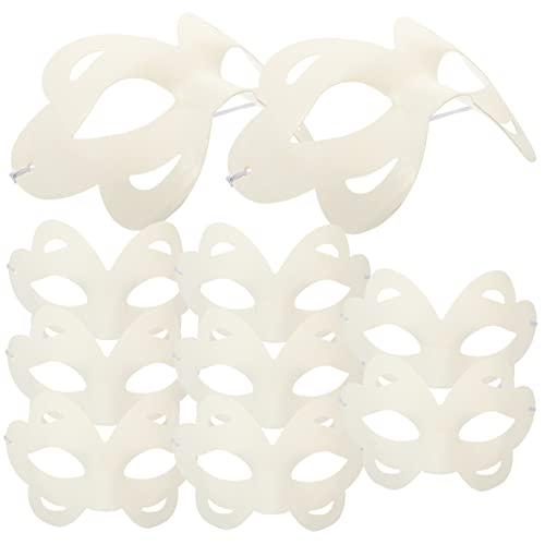 HEMOTON 10St handbemalte maske selber machen DIY-Masken für der Opernmaske Papiermasken basteln halloween masken halloweenmaske Papiermasken zum Basteln leere Masken für Frauen Weiß von HEMOTON