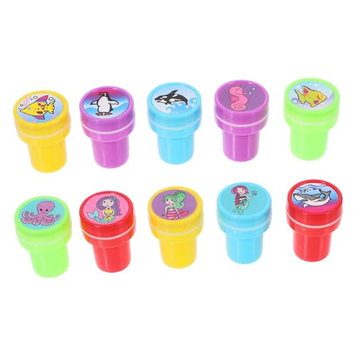 HEMOTON 10 Stück Verschiedene Meerestier-Stempel Kinderspielzeug Selbstfärbende Klassenzimmer-belohnungsstempel Für Geburtstagsparty-gastgeschenke von HEMOTON