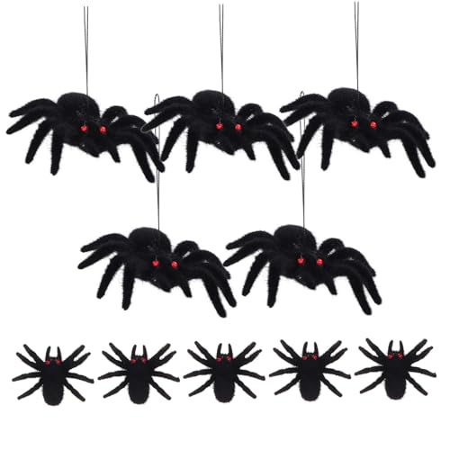 HEMOTON 10st Simulationsspinne Spinnennetz-Dekoration Riesenspinnen-gruseldekorationen Halloween-Show-Requisiten Halloween-riesenspinne Kostüm Halloween Große Spinne Black Beflockung HEMOTON 10st Simulationsspinne Spinnennetz-Dekoration Riesenspinnen-gruseldekorationen Halloween-Show-Requisiten Halloween-riesenspinne Kostüm Halloween Große Spinne Black Beflockung von HEMOTON