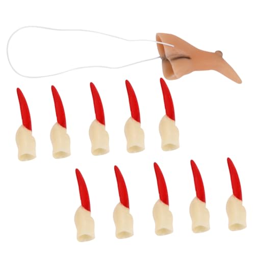 HEMOTON 11 Stück Halloween-Requisiten Halloween nägel Halloween Nails Halloween Costume idea Halloween Party fingernagelsets Zombie gefälschte Fingernägel Hexennägel Gummi rot von HEMOTON