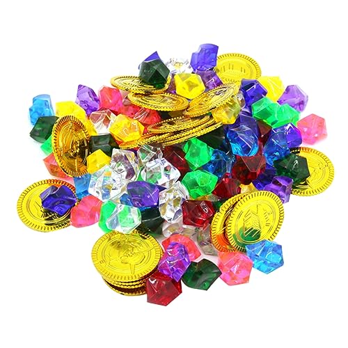 HEMOTON 114 Teiliges Piratenspielzeug Set mit Bunten Plastikmünzen und Edelsteinen Farbenfrohe Schatzsuche Spielwaren für Jungen und Mädchen Mitgebsel für Piratenparty und HEMOTON 114 Teiliges Piratenspielzeug Set mit Bunten Plastikmünzen und Edelsteinen Farbenfrohe Schatzsuche Spielwaren für Jungen und Mädchen Mitgebsel für Piratenparty und von HEMOTON