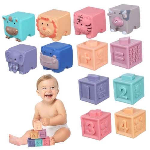HEMOTON 12 Pcs Holz Block Bausteine ​​ Blöcke Für Weiche Blöcke Gummi Blöcke Weiche Gummi von HEMOTON