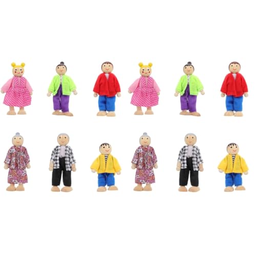 HEMOTON 12 STK Puppe Miniaturdekoration Holzspielzeug Weihnachten Babyspielzeug Mini-actionfiguren Weihnachtsdekoration Strumpf Spielzeuge Holzdekor Spielset Holz Textil- Asien Cosplay von HEMOTON