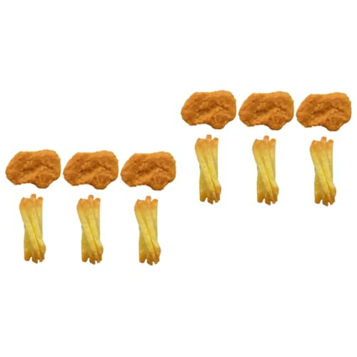 HEMOTON 12 STK Lebensmittel Für Die Spielküche Gefälschte Pommes Frites Brathähnchen-Foto-Requisiten Pommes-Modell Kleinkindspielzeug Für Mädchen Geschenke Für Junge Falsches Huhn PVC von HEMOTON