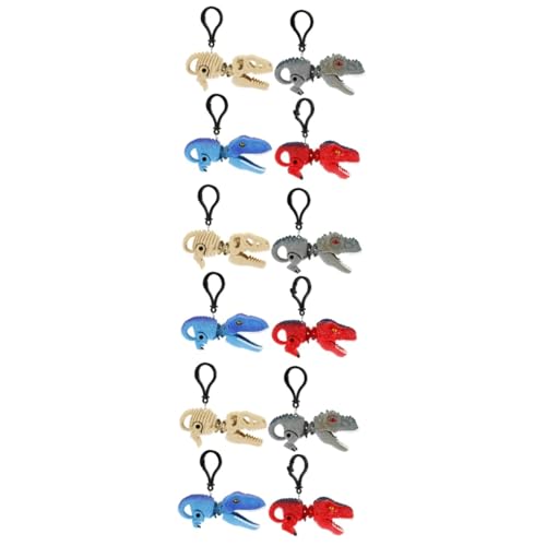 HEMOTON 12 Stck. Teiliges Dinosaurier Schlüsselanhänger aus Sicherem Kreative Taschen und Rucksackdekoration mit Anhängerring für Jungen und Mädchen Lustiger Charm für Diy von HEMOTON