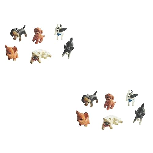 HEMOTON 12 Stck. Teiliges Miniatur Tierfiguren Realistische Hunde und Katzenornamente für Dekoration für Zuhause und Büro von HEMOTON