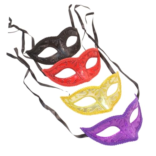 HEMOTON 12 Stk Make-up-Maske halloween maske halloween-maske metallisch Spitze Auge Golddekor Maskerade-Maske Halbmaske aus Kunststoff Maskendekor Kleidung schmücken Gesichtsmaske bilden von HEMOTON