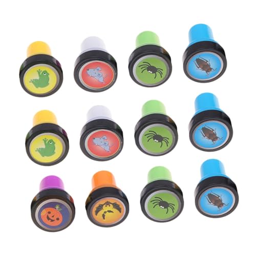HEMOTON 12 Stück Halloween-Stempel Stempeldekor Skelett Party Indoor Spinne Halloween Verschiedene Stempel Kinderaufkleber Stempel Spielzeug Stempel Halloween Kinderstempel von HEMOTON